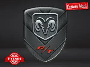 Dodge Custom Dome Aufkleber Glänzendes Finish Dome Badge